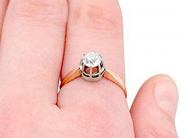 14ct gold diamond solitaire ring on hand