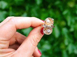 Vintage Pearl and Diamond Ring Outside