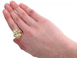 Wearing Pearl & Yellow Gold Ring