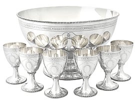 Sterling Silver Punch Bowl and Goblets by CJ Vander Ltd - Vintage Elizabeth II; A6518