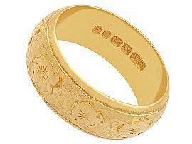 floral gold wedding band