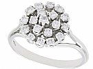 0.60 ct Diamond and 18 ct White Gold Cluster Ring - Vintage Circa 1970