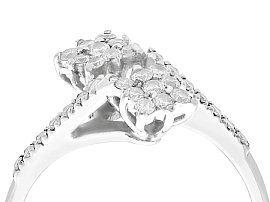 Diamond Twist Ring White Gold UK