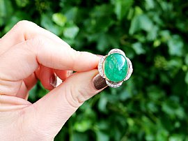 Cabochon Cut Emerald Ring Vintage