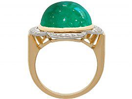 Cabochon Cut Gold Emerald Ring 