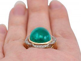 Cabochon Cut Emerald Ring 