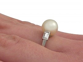 Vintage Pearl and Diamond Ring 