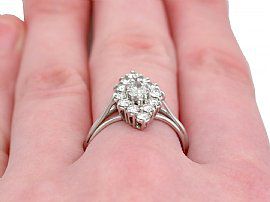 1960s Diamond Ring on finger 
