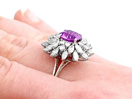 Purple Sapphire Ring Wearing Hand