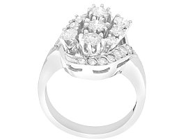 1950s white gold diamond cluster ring