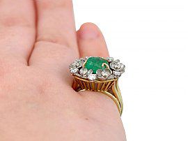 1920s Emerald Ring Finger Wearing 