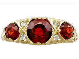 Vintage Garnet & Diamond Ring in Gold