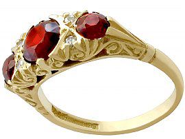Vintage Garnet & Diamond Gold Ring