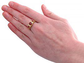Vintage Garnet & Diamond Ring Wearing 