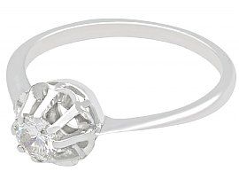 Vintage 18k White Gold Diamond Solitaire Ring