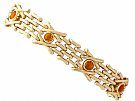 3.15 ct Citrine and 9 ct Yellow Gold Gate Bracelet - Antique and Vintage