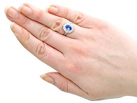 Vintage Sapphire Cluster Ring Wearing
