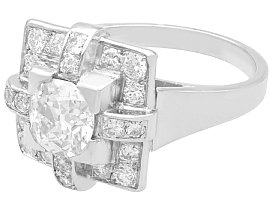 Art Deco Platinum and Diamond Ring Vintage