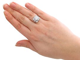 Art Deco Platinum and Diamond Ring Wearing