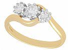 0.54 ct Diamond and 18 ct Yellow Gold Trilogy Twist Ring - Vintage 1994