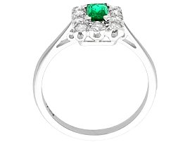 white gold emerald dress ring