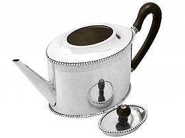 silver teapot wooden finial