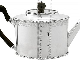 height of silver teapot