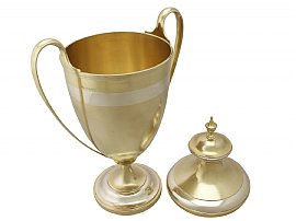 Sterling Silver Gilt Presentation Cup and Cover  - Antique Victorian