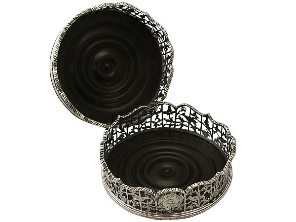 Sterling Silver Coasters - Antique Victorian (1843)