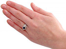  Sapphire and Diamond Dress Ring on Hand