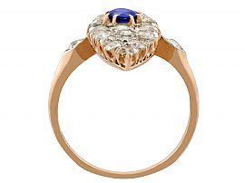 Sapphire and Diamond Marquise Ring 1900s