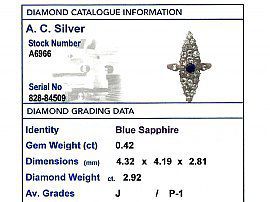 Sapphire and Diamond Marquise Ring Card