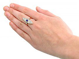 Sapphire and Diamond Marquise Ring Wearing
