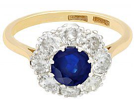 Vintage Gold Sapphire and Diamond Ring