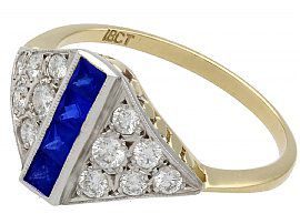 Sapphire and Diamond Dress Ring close up