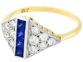 Sapphire and Diamond Dress Ring close up