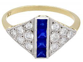 Sapphire and Diamond Dress Ring 3/4 view