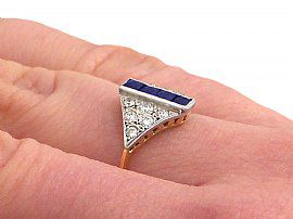 Sapphire and Diamond Dress Ring wearing image 3/4 view