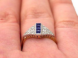 Sapphire and Diamond Dress Ring wearing image close up