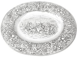 German Sterling Silver Charger Plate - Antique 1886