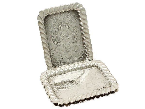 Set of Four Sterling Silver Playing Card Trays - Antique Victorian