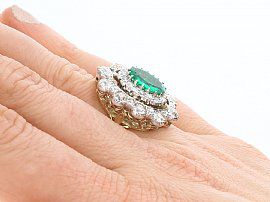 antique emerald and diamond flower ring