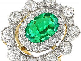 Emerald and Diamond Ring Yellow Gold