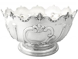 Sterling Silver Presentation Bowl - Monteith Style - Antique Victorian (1890)