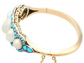 antique pearl turquoise bangle 