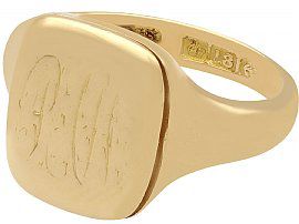 18ct Yellow Gold Signet Ring 1900s