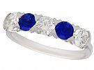 0.62 ct Sapphire and 0.95 ct Diamond, Platinum Five Stone Dress Ring - Contemporary 2016