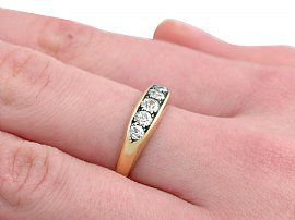 Vintage Five Stone Diamond Ring Wearing Hand