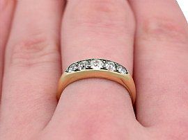 Vintage Five Stone Diamond Ring Wearing Finger