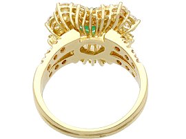 Emerald Heart Ring with Diamonds 1990s